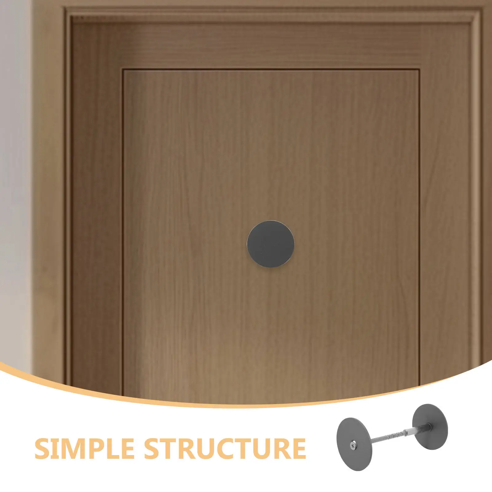 2Pcs Door Hole Filler Plate Stainless Steel 1.97 Inch Round Lock Hole Cover Plate Security Repair Tool for Deadbolt Wood Metal