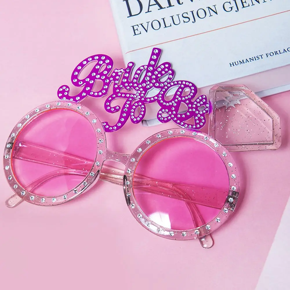 Bride To Be Glasses Pink Bling Diamond Products Bride Sunglasses Eye Decoration Bachelorette Hen Party Wedding Supplies Props