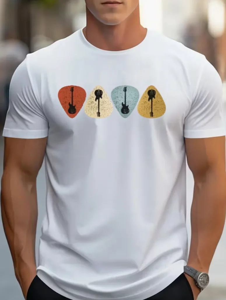 Men Casual Short Sleeve T-shirt Tee 1 Pcs  Comfortable Crew Neck, Soft Adorable Tees Tops T-shirts