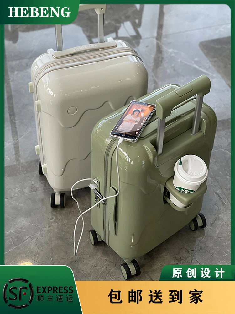 Ice cream suitcase, spinner trolley suitcase, lightweight and durable, cabin suitcase,