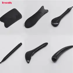 Natural Black Buffalo horn SPA Scraping Plate Body Massager Chinese Traditional Acupuncture Massage Face GuaSha Board Therapy