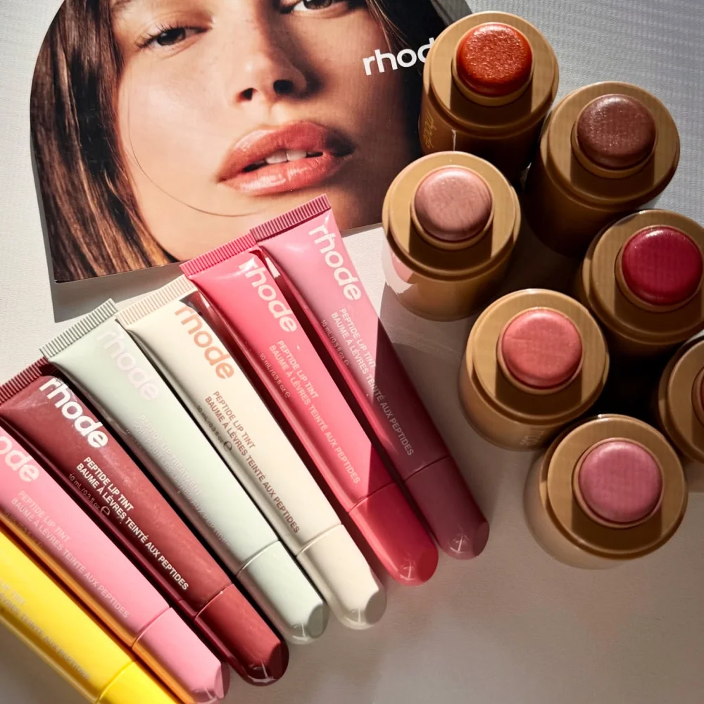 Rhode Makeup Blusher Rouge Powder Pocket Blush Lipstick Pbj Lip Gloss Piggy Juice Box Waterproof Blusher Moisturizing Skin Balm