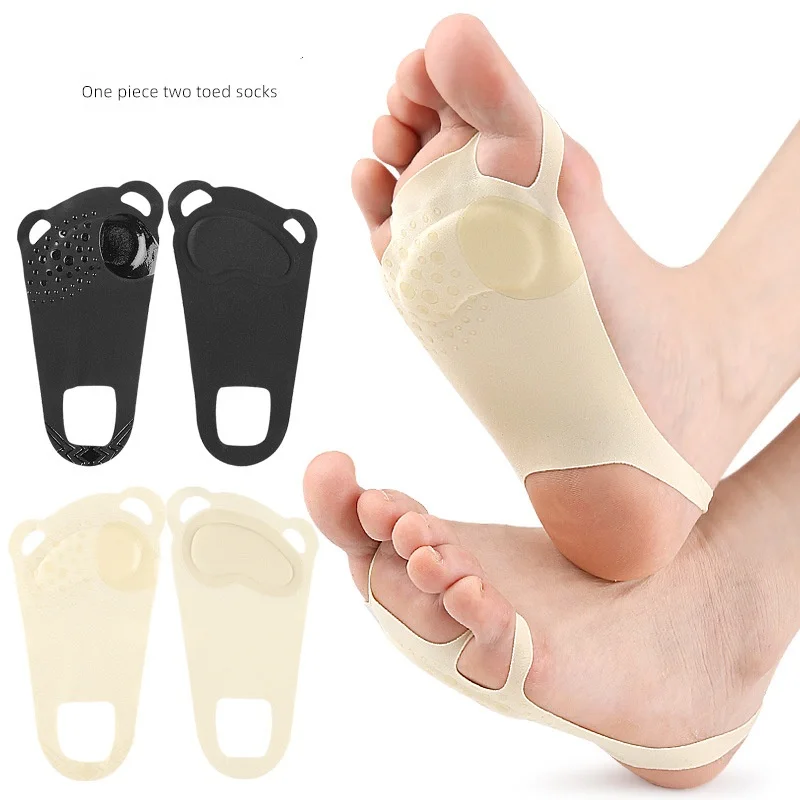 One-piece Two-toe Foot Pad Anti-slip And Anti-drop Thickened Sponge Soft Anti-abrasion Split-toe Insoles For High Heel