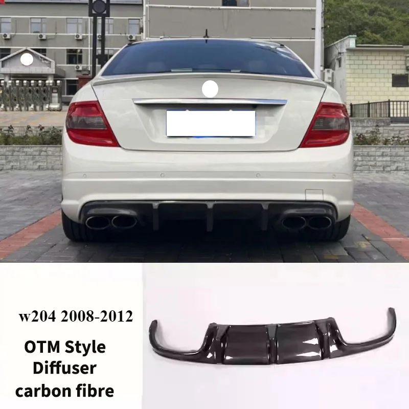 لمرسيدس بنز C الفئة W204 C300 C63 2007-2014 المصد الخلفي الناشر الشفاه الخلفي الشفة المفسد اكسسوارات ألياف الكربون الجسم أطقم #3