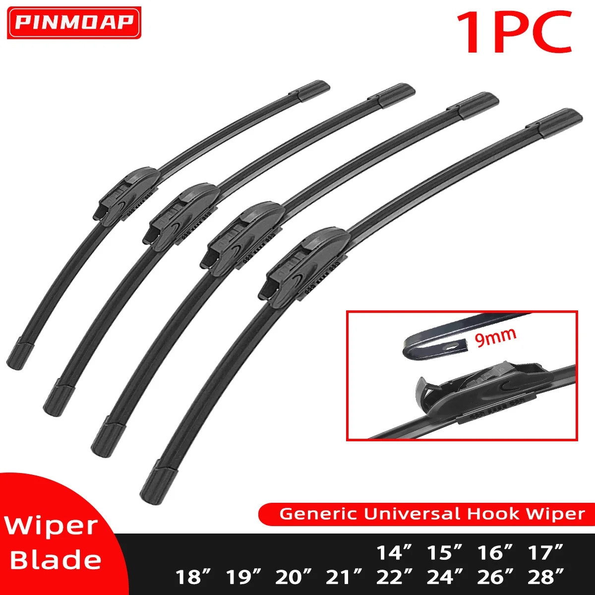 Auto Wischer Klinge Universal J/U-förmigen Haken 14 "15" 16 "17" 18 "19" 20 "21" 22 "24" 26 "28" Auto Scheibenwischer Klinge Natürliche Gummi 1PC