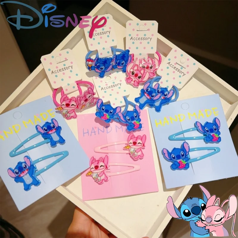 

Disney Cute Cartoon Lilo & Stitch Hair Band Ties Anime Stitch Hair Clips Lovely Hairpin Headwear for Girls Women Christmas Gifts