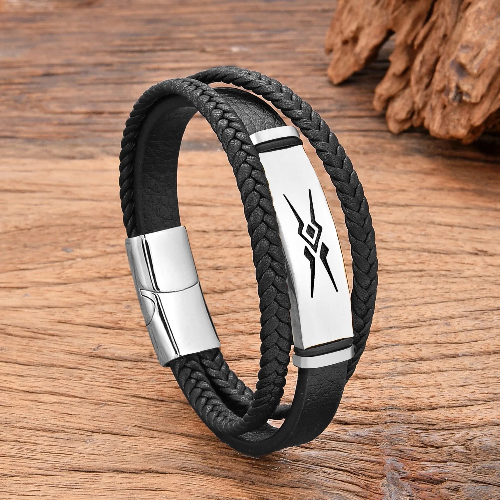 Braided Leather Rope Cross Bracelet Women - 316L Stainless Steel Charm, Faith Hope Love Biblical Jewelry Gift