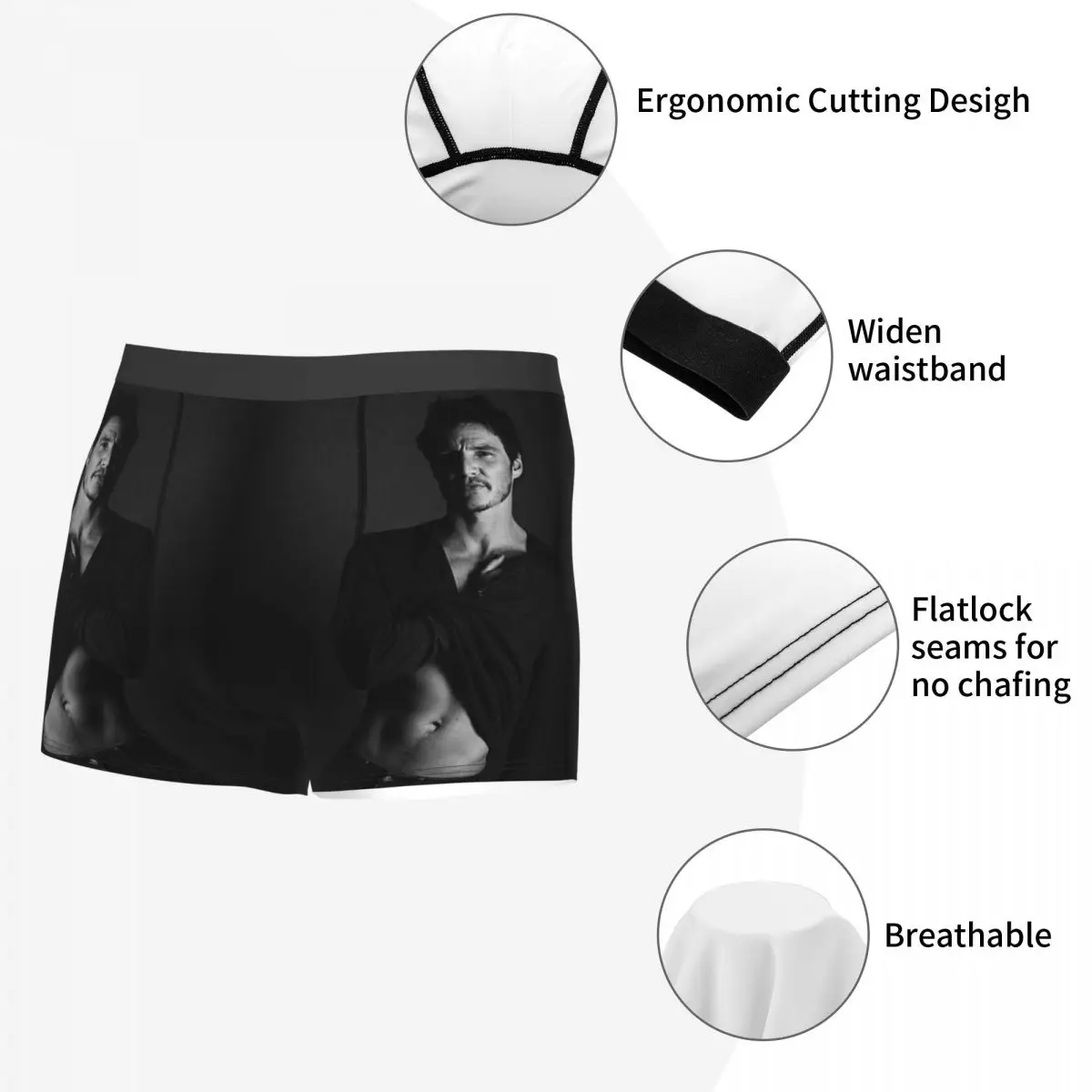 Pedro Pascal Men Boxer Briefs Underpants Highly Breathable Top Quality Gift Idea