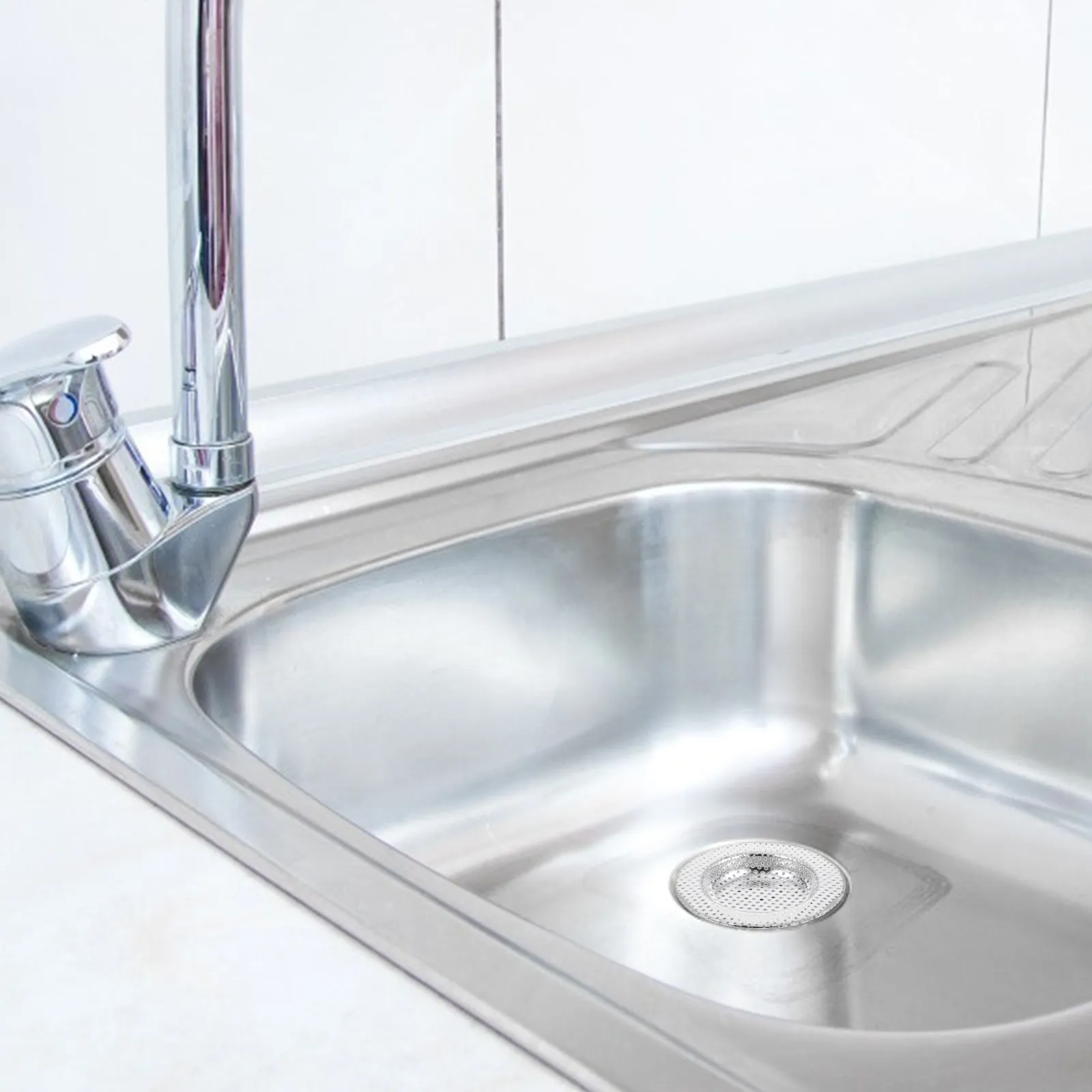 

2Pcs Stainless Steel Kitchen Sink Drain Filter with All-Hole Design for Fast Drainage Hair and Food Particle Catcher Strainer
