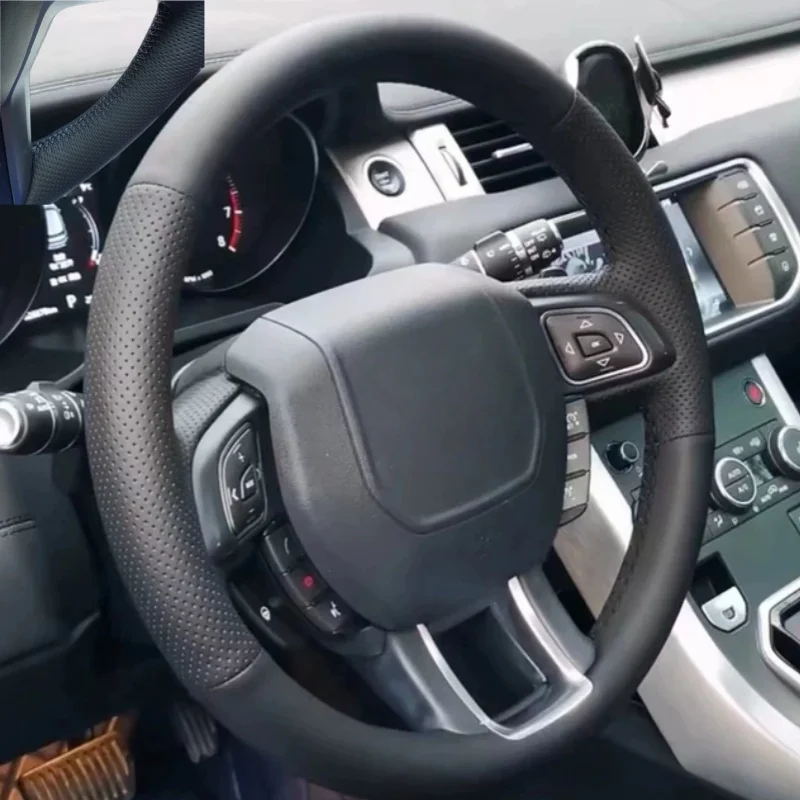 

Customizable Handmade Microfiber Leather Steering Wheel Cover For Land Rover Range Rover Evoque Coupe Convertible 2011-2019