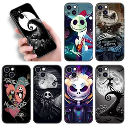 Jack Skellington Phone Case For Apple iPhone 12 13 Mini 11 14 15 Pro Max 7 8 Plus X XR XS SE 2020 2022 Black Silicone Case