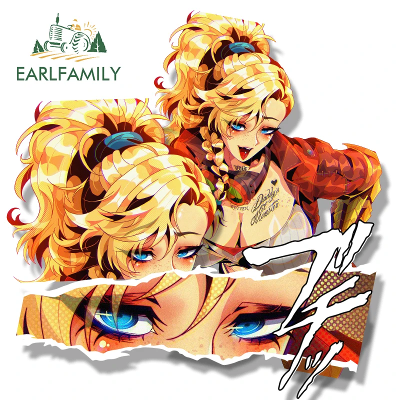 EARLFAMILY وجع مومي جيما فانارت سيارة ملصق الساخن لعبة البرالات رسم Waifu ملصق JDM الكرتون Peeker الكتابة على الجدران ملصقات #1