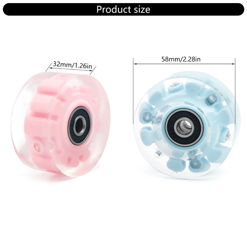  652D Double Row Roller Skate Accessories Quads Skate Replacement, Skateboard Wheels with Bearings, Roller Skate Wheels Set