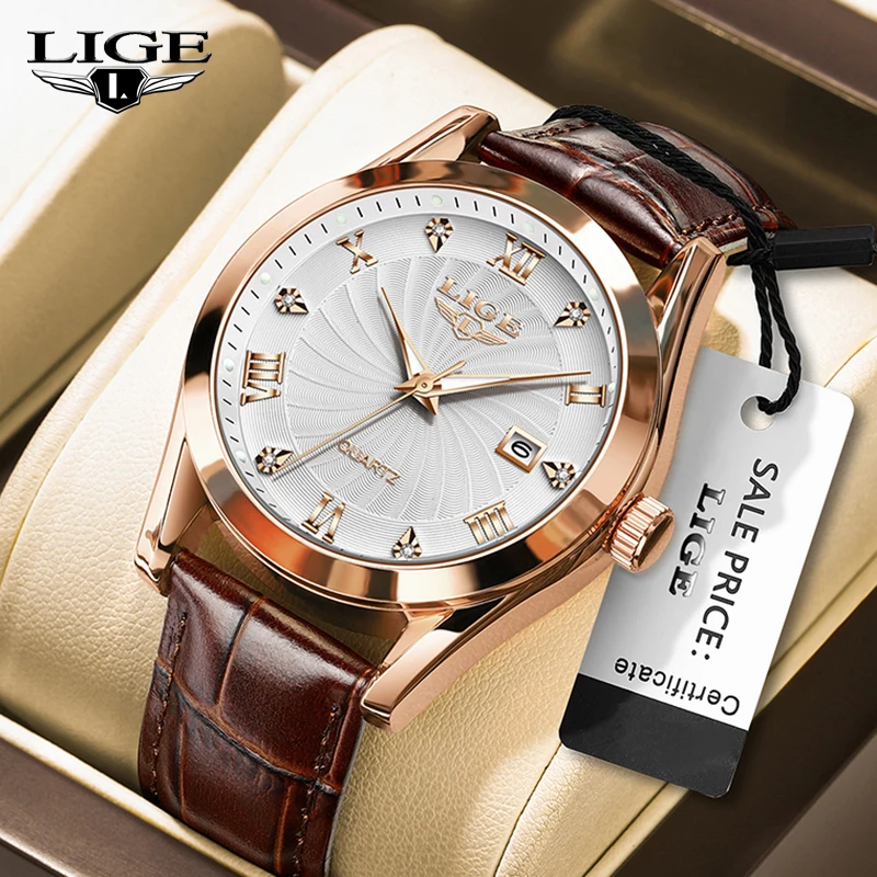 

LIGE Top Luxury Business Wristwatch For Man Quartz Leather Strap Waterproof Man Watch Original Luminous Casual Reloj Hombre 2024