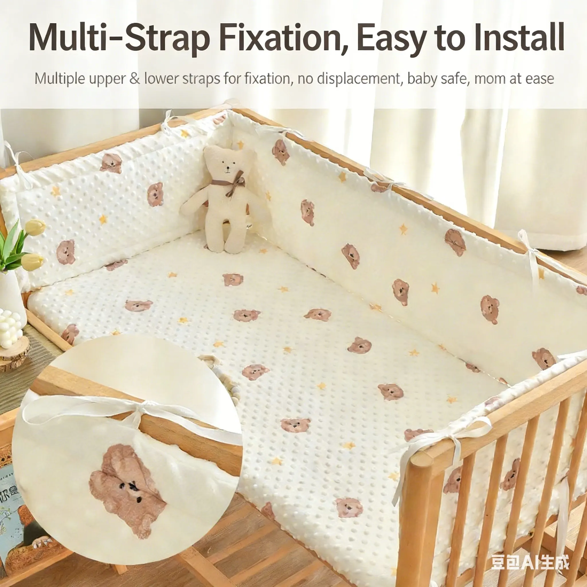 65cm/120cm/140cm/200cm/240cm Knotted Braided Baby Bed Bumper Baby Cot Bumper Crib Protector Cuna Para Bebe Room De