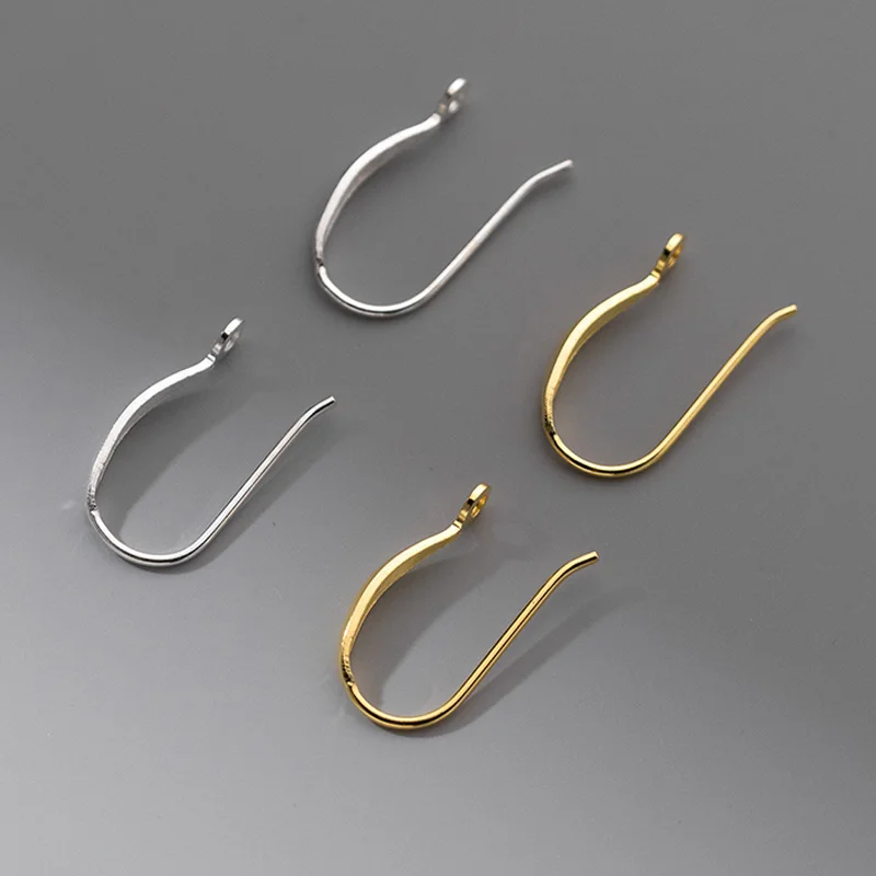 1 pair 925 Sterling Silver Earring Hooks Semi-finished U Shape Connectors Women Ear Hook DIY Jewelry Accessories