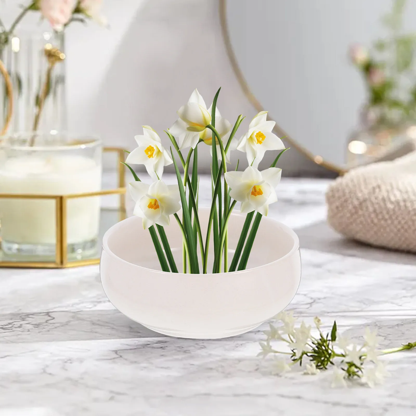 

Керамический гидропонный горшок для растений: элегантный дизайн для медной травы, суккулентов, нарциссов, водяных лилий, лотосов. Кашпо для комнатных цветов.