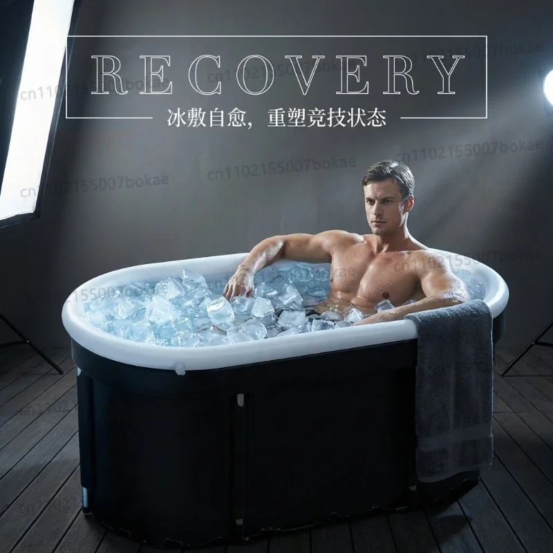 Portable ice bathtub with inflatable ring for home use inflatable bath tub