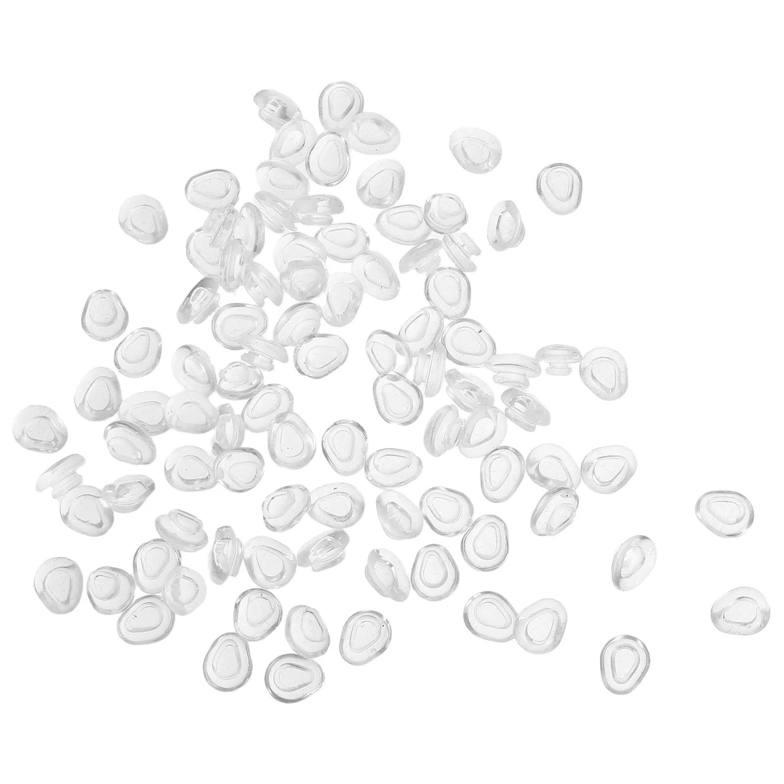 

50Pcs Glasses Nose Pads Push-in Clear Silicone Soft Non-Slip Nose Bridge Replacement for Eyeglasses Sunglasses