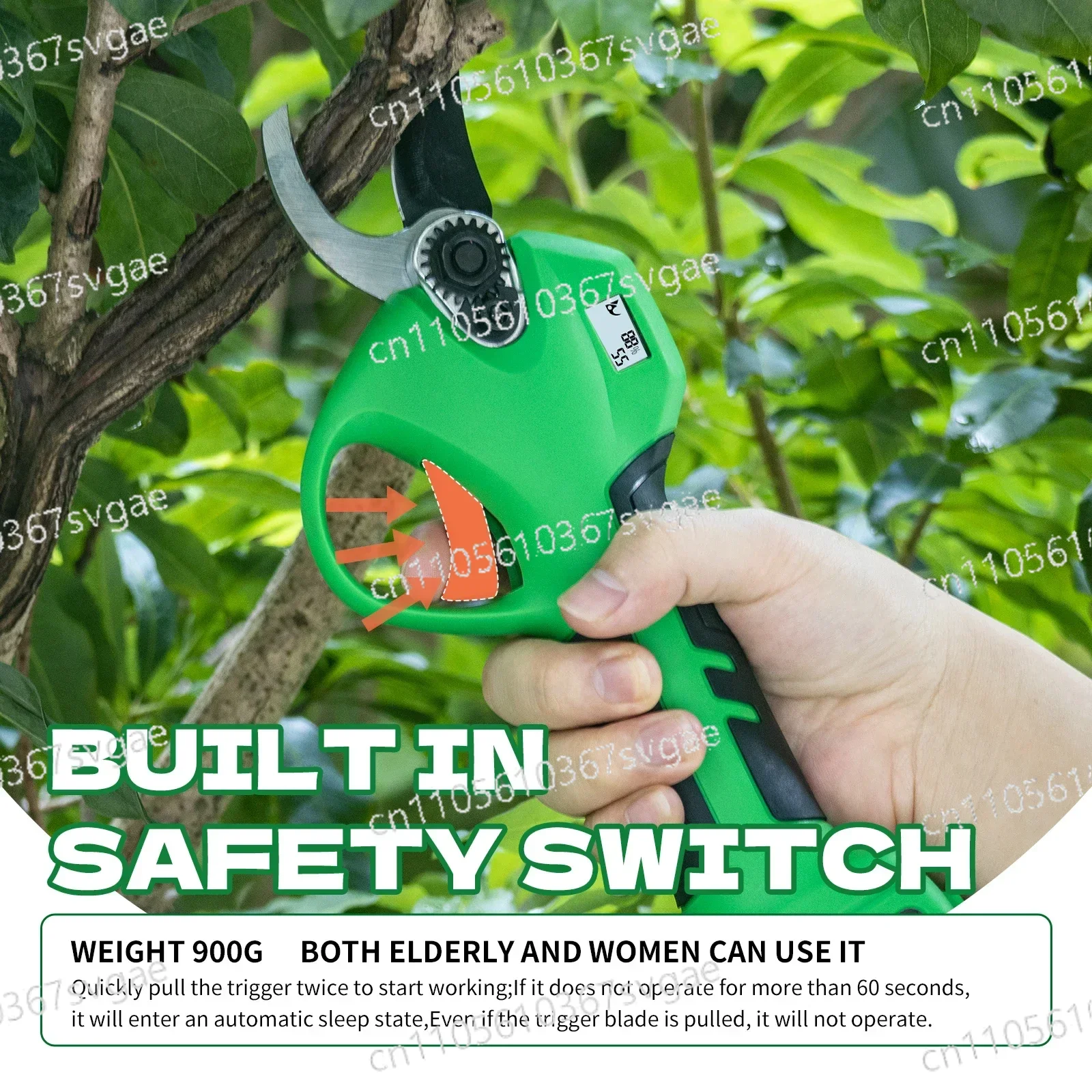 Electric pruning shears, LCD display bonsai garden 28mm strong cordless