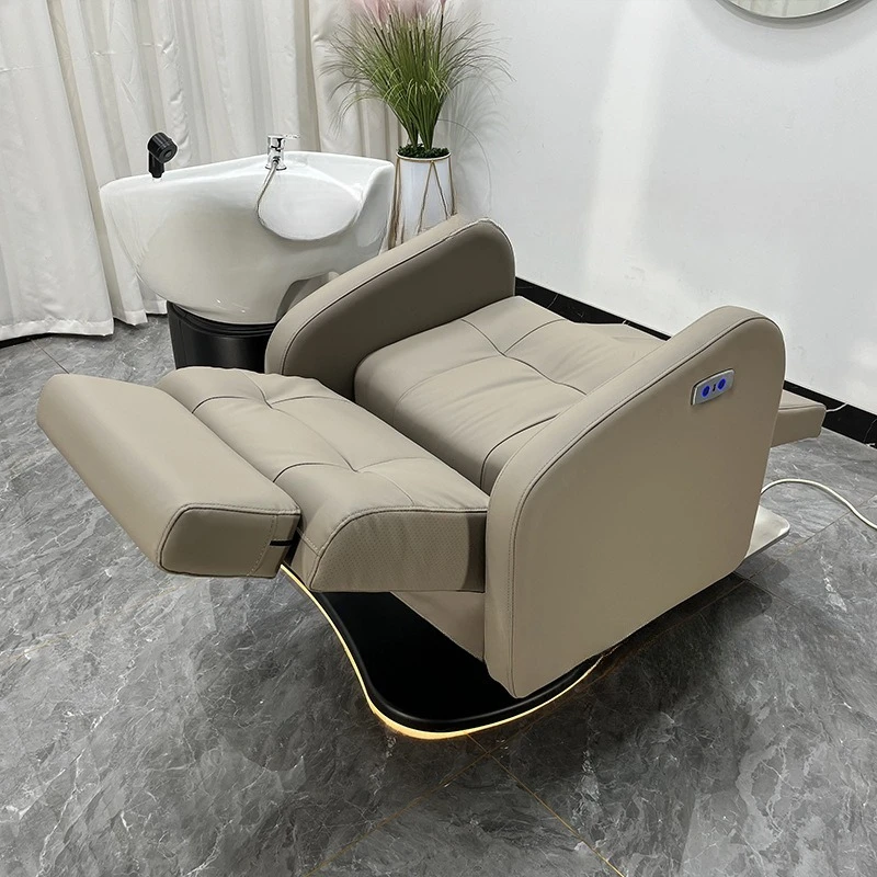 High-end barber shop multi-functional electric shampoo bed hair salon special semi-full lying shampoo and cutting