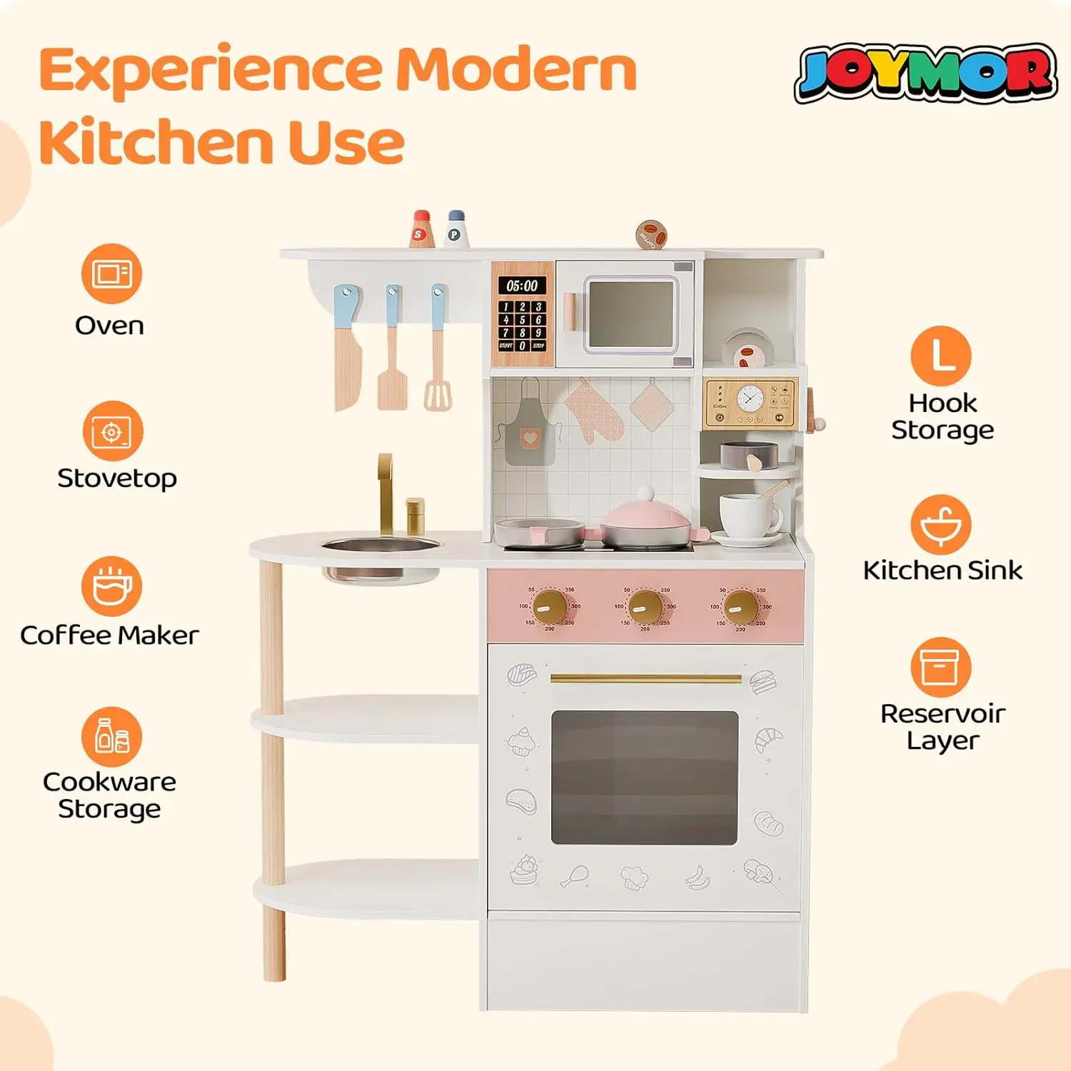 Kinderen Spelen Keukensets, Peuterkeuken Met Gootsteen En Ruime Speelkeukenaccessoires, Ideaal Voor Creatief Spelen Voor Chi