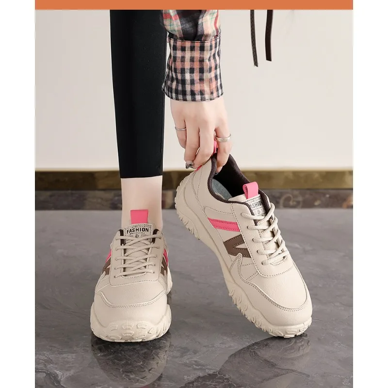 

Women's Hiking Sport Shoes Autumn 2026 New Waterproof Non-Slip Travel Lightweight Leather Surface Casual Shoes