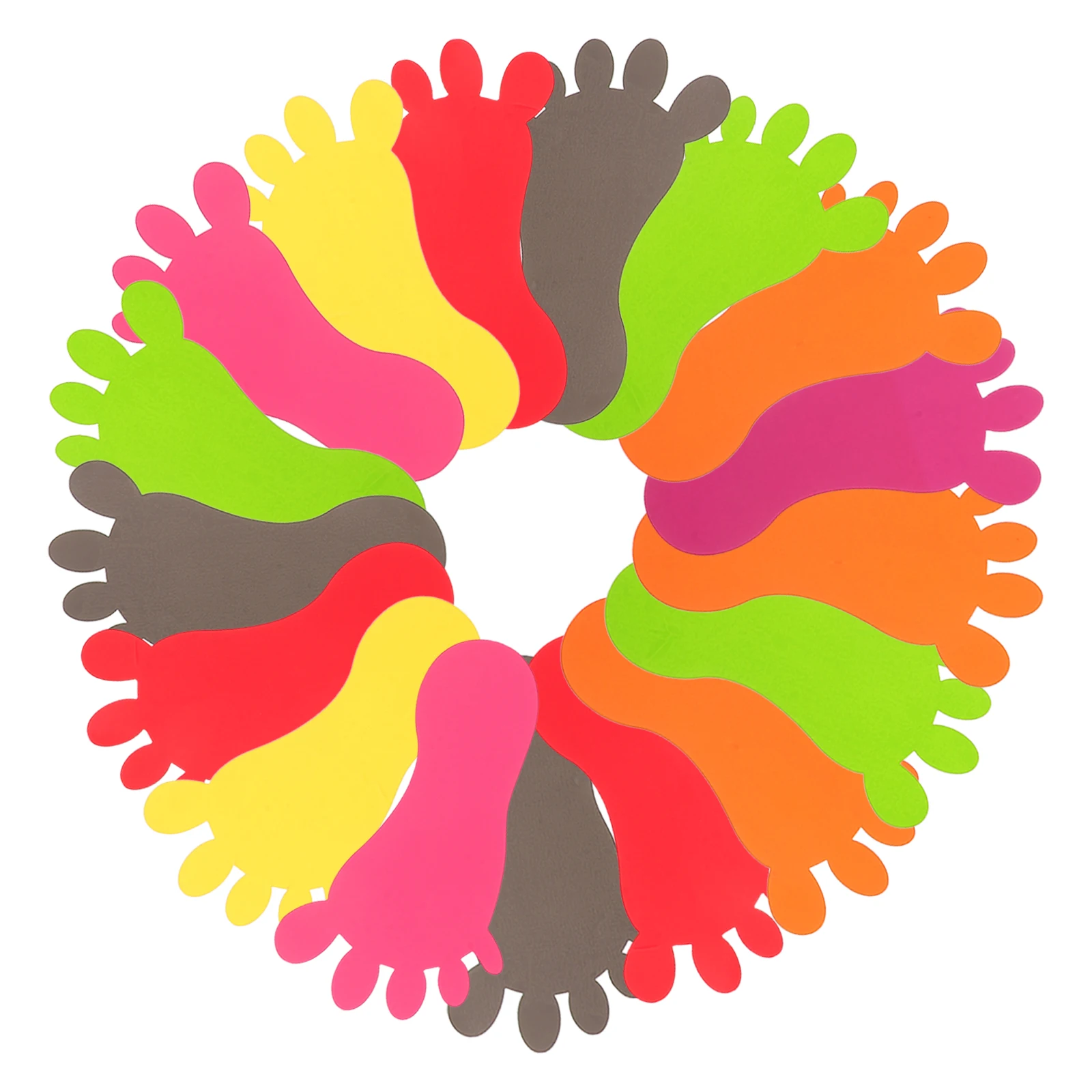 

24pc Kids Floor Markers Wall Decals Cartoon Stickers Toddlers Nursery Baby Waterproof Removable Home Decor Smooth Surface Wall