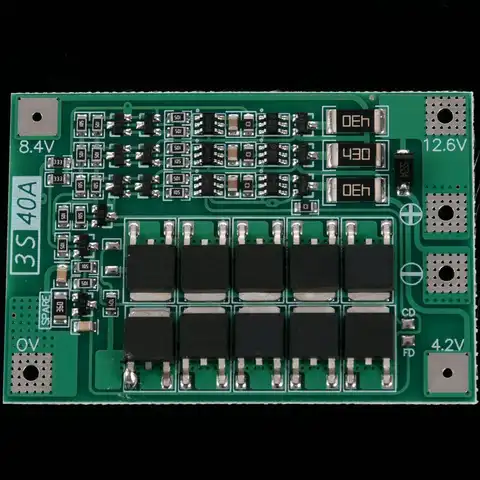3CGRO-3X 3S 40A 드라이버용 12V 리튬-18650 BMS PCM 배터리 보호 회로 BMS PCM 밸런스 기능 포함 리튬이온 배터리 셀 팩