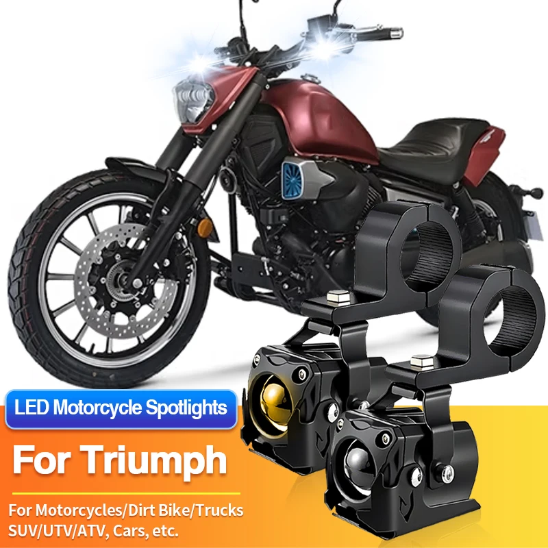 

1/2 шт. универсальные светодиодные противотуманные фары для мотоциклов, 2-цветные прожекторы для квадроциклов и автомобилей, для Triumph Speed Triple RR/Triple RS/Twin 1200
