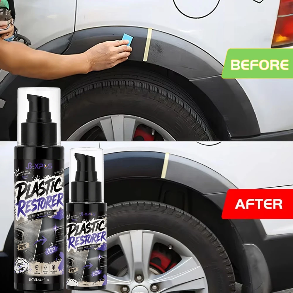 Car Plastic Renovator Spray Long-Lasting Protect Repair Whitening Black More Gloss Brighten Retread YT2008