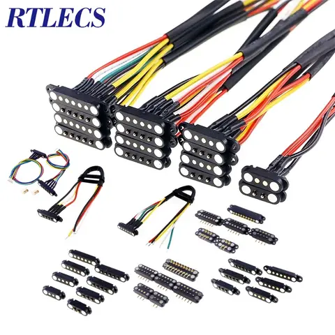 1/3/5 Çift Yaylı Erkek Dişi 2.54 MM Pitch 2 P 3 4 5 6 7 8 9 Kutuplu Deliklerden PCB BTB Konektörü 2A DC Manyetik Pogo Pin