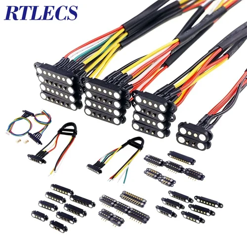 1/3/5 pares de resorte macho hembra 2,54 MM paso 2P 3 4 5 6 7 8 9 agujeros pasantes PCB BTB conector 2A DC Pin Pogo magnético