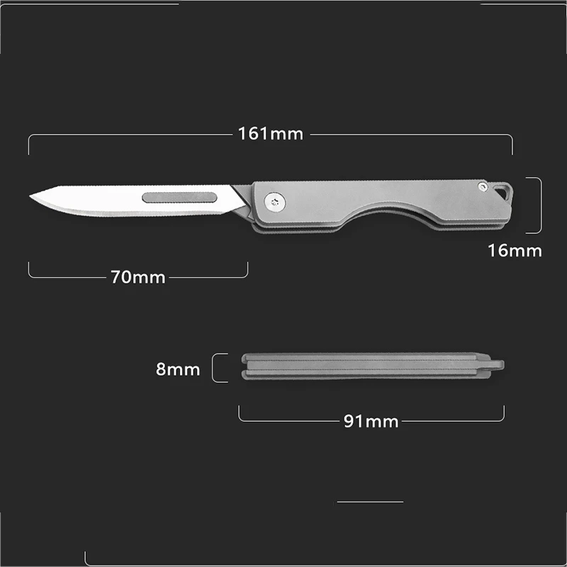 TC4 Titanium Alloy Folding Knife High Hardness Mini Scalpel Outdoor Survival Camping Portable EDC Tool 10 Replaceabl Blade Free