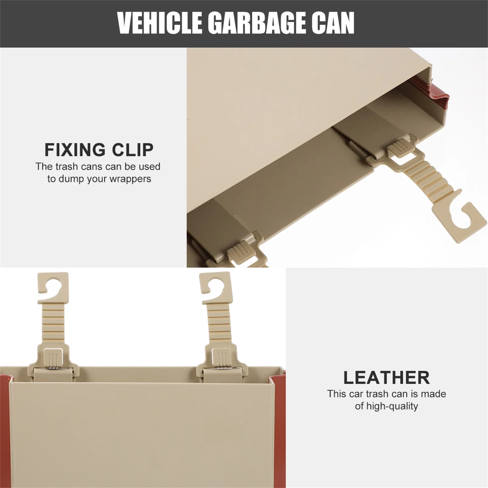 

Leakproof Car Trash Can Vehicle Garbage Bin Compact Lightweight Hanging Wastebasket For Automobile Home Use Durable Garbage