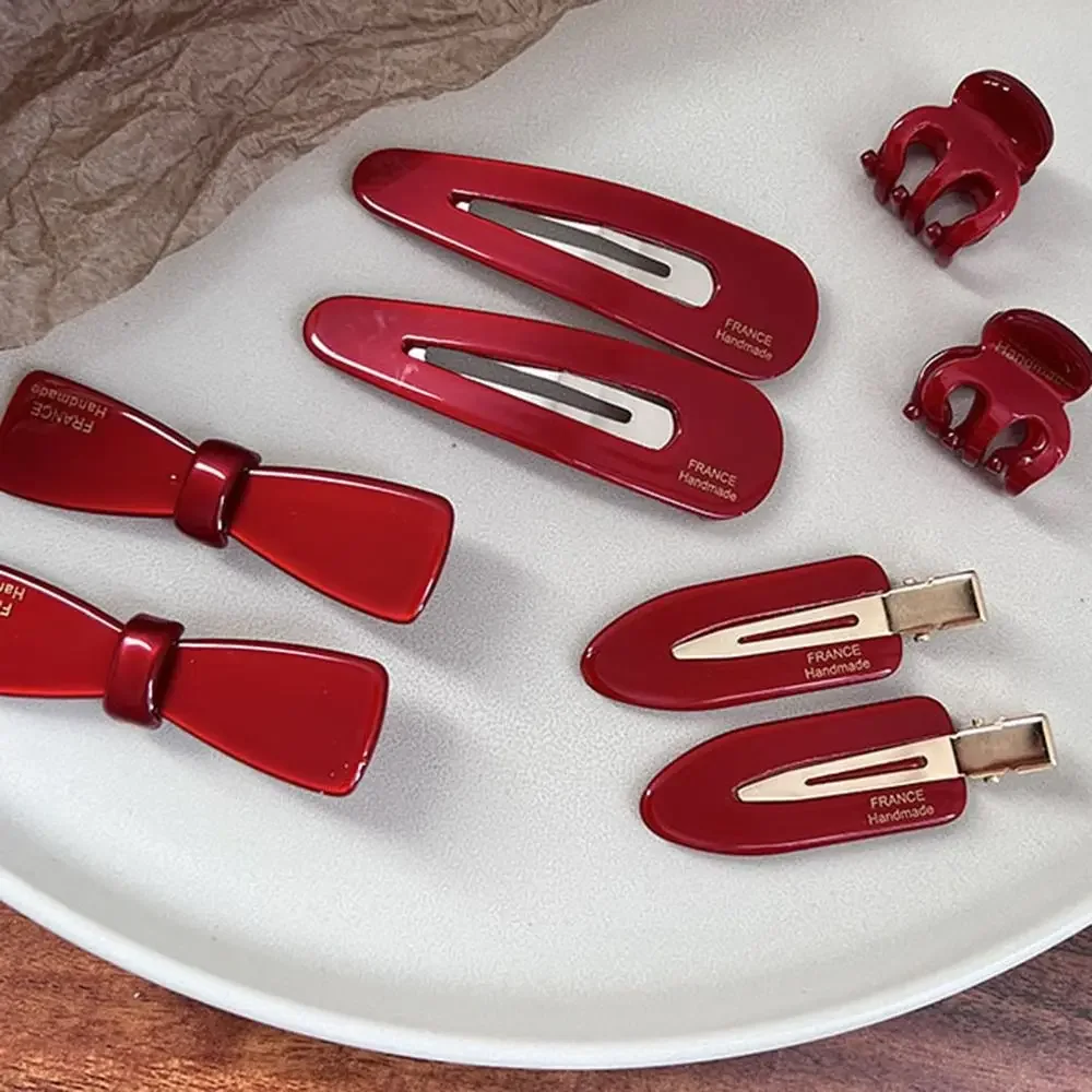 

Hairpin Cute Sweet Small Gold Label Acetic Hair Clip Pumpkin Clamps Droplet BB clip New Year Headwear Women Hair Accessories