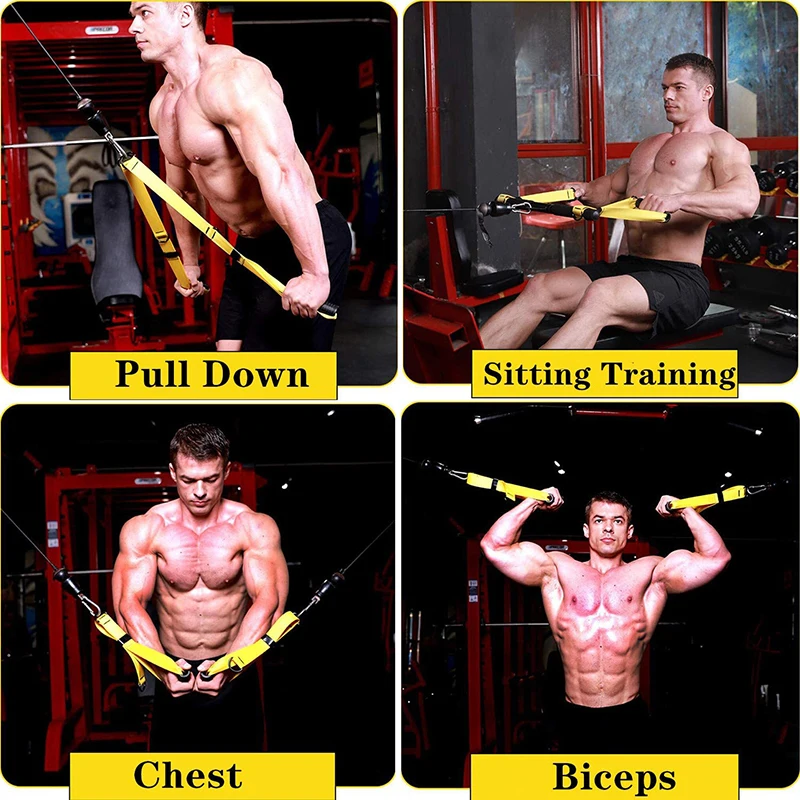 Heavy Duty Handles For Resistance Bands Handle Sturdy And Non Slip Cable Machines LAT Pull Down Bar Pila Accessories