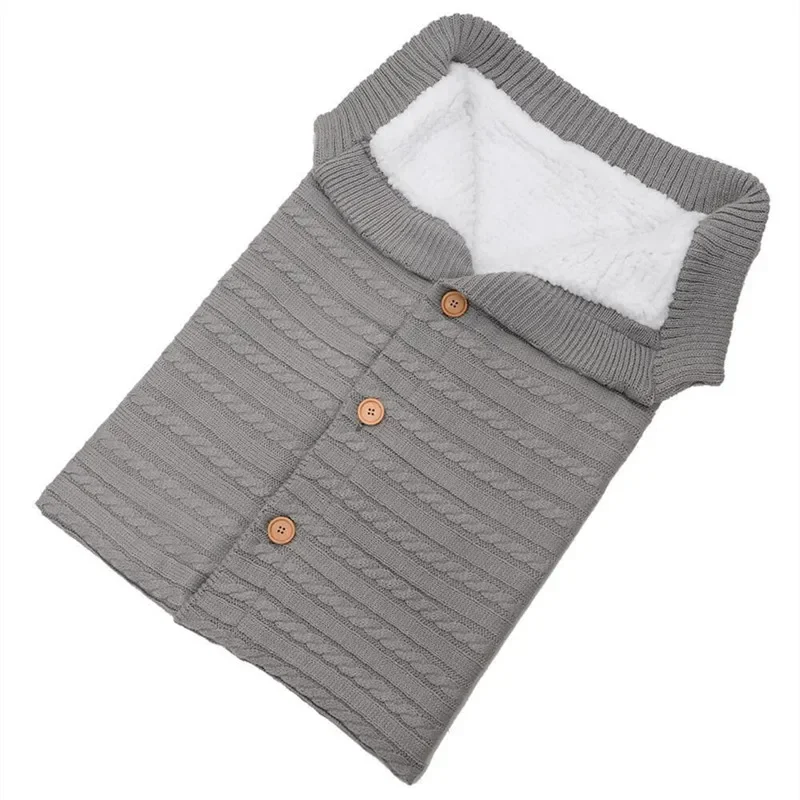 Gigoteuse chaude pour bébé, sac de couchage pour enfant, chancelière pour poussette, sac de couchage pour nouveau-né, couverture d'emmaillotage en laine tricotée, hiver