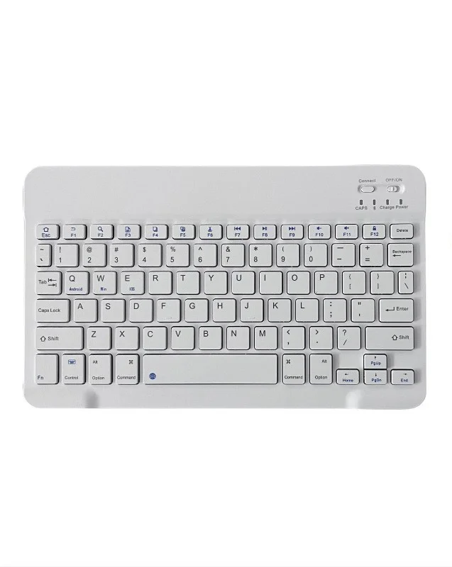 Teclado silencioso sem fio para telefones celulares, Bluetooth, preto, branco