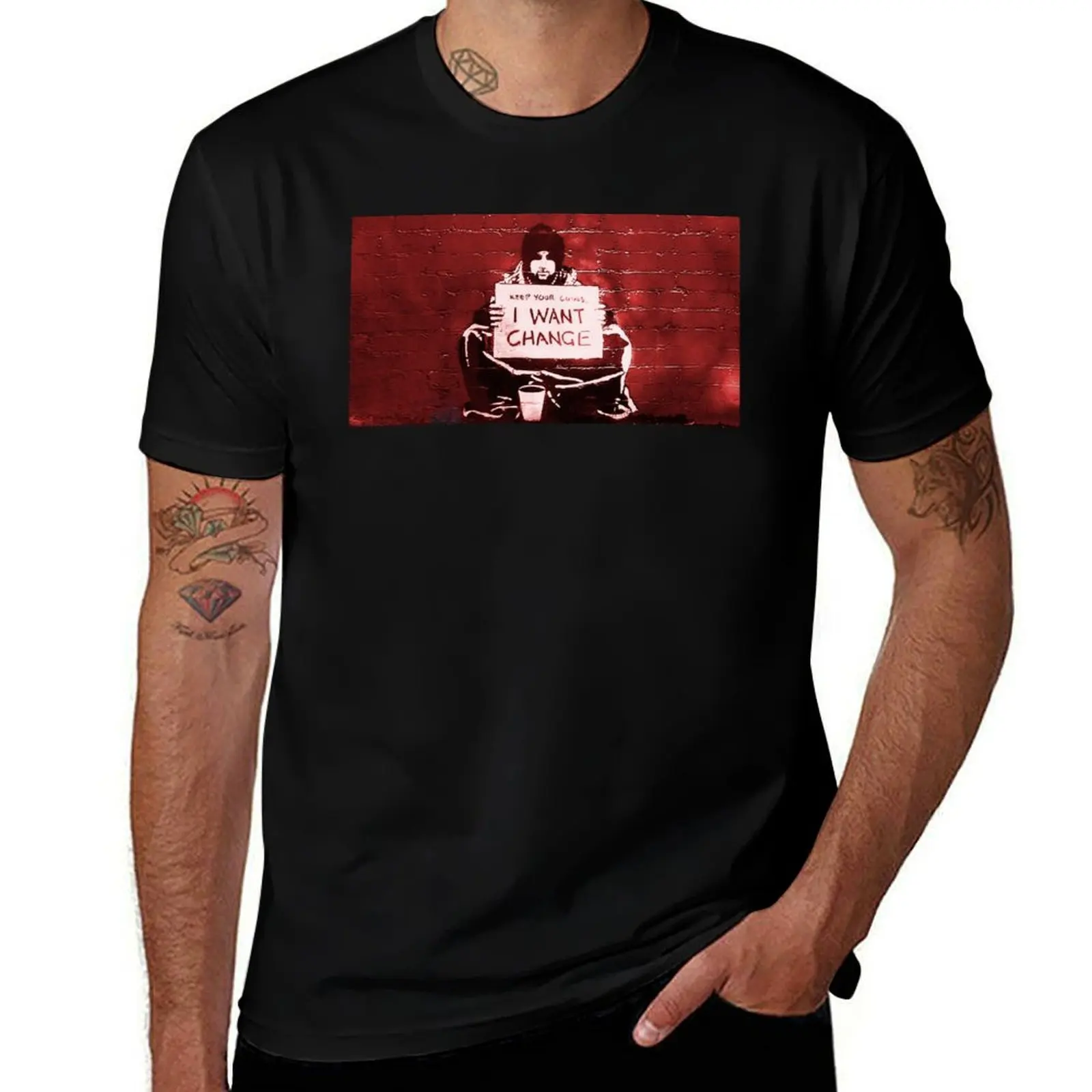 Keep Your Coins I Want Change - Banksy T-Shirt Trendy Print Short Sleeve T-Shirt