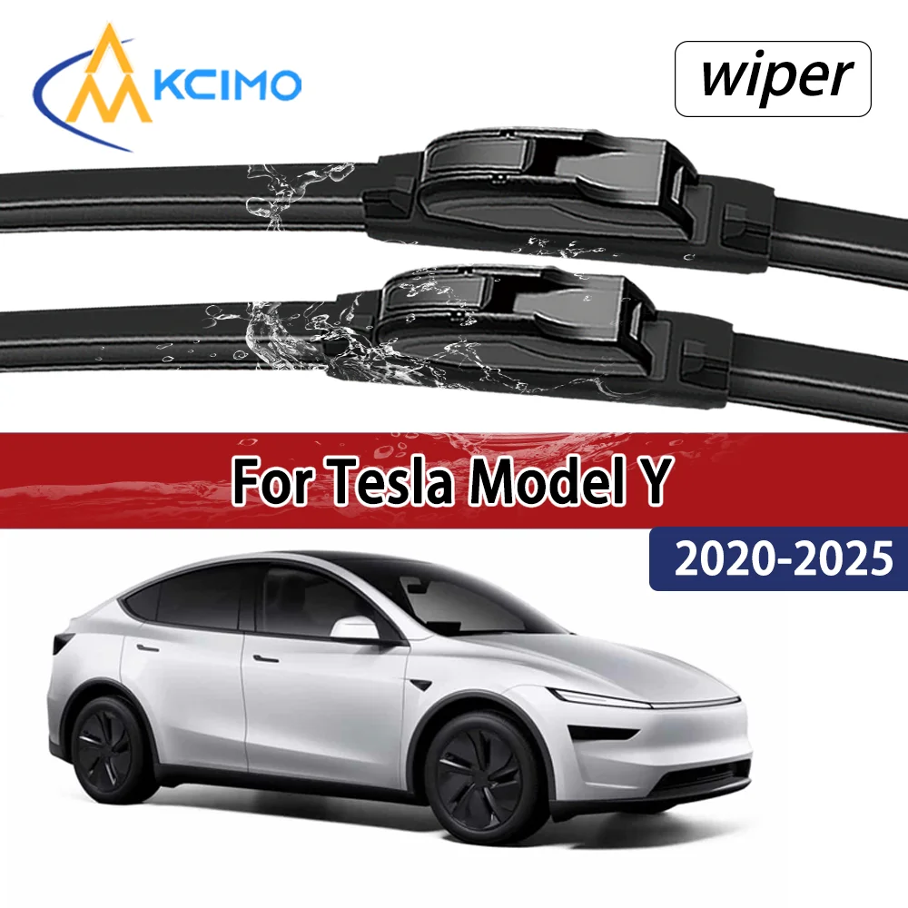 

Для Tesla Model Y 2020-2025 2021 2022, совместимые прочные бесшумные щетки переднего стеклоочистителя, автомобильные аксессуары для лобового стекла