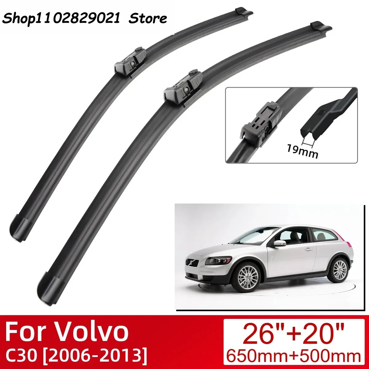 

For Volvo C30 2006-2013 Car Accessories Front Windscreen Wiper Blade Brushes Wipers 2013 2012 2011 2010 2009 2008 2007 2006