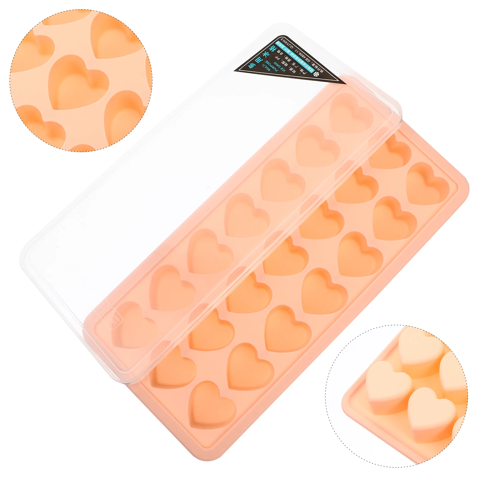

Heart-shaped Ice Mold Pink Tray Cube Pebble Stackable Silicone Silica Gel Easy to Clean