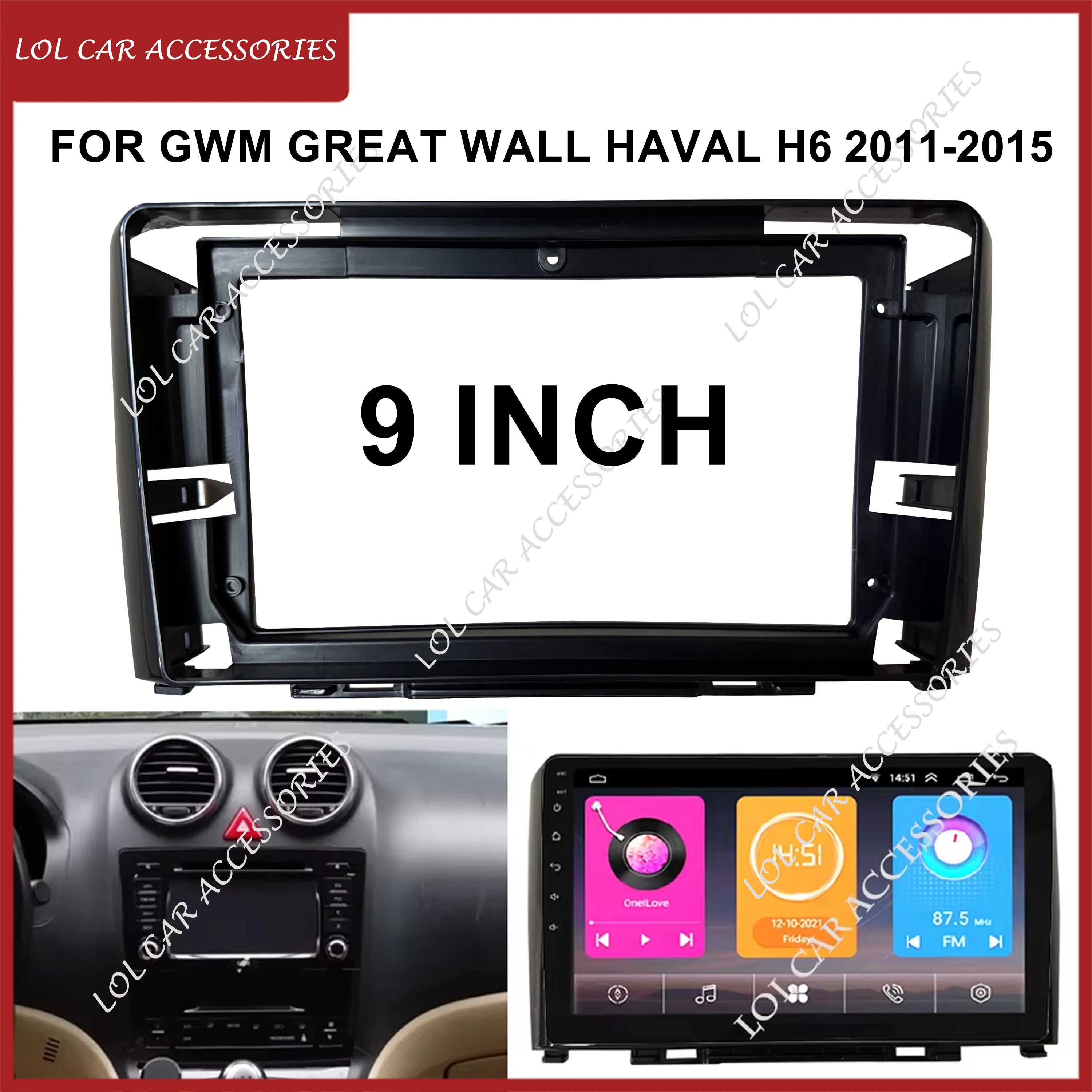 9 Inch For GWM Great Wall Haval H6 2011-2015 Car Radio Android MP5 Player Panel Frame 2Din Head Unit Fascia Stereo Dash Cover