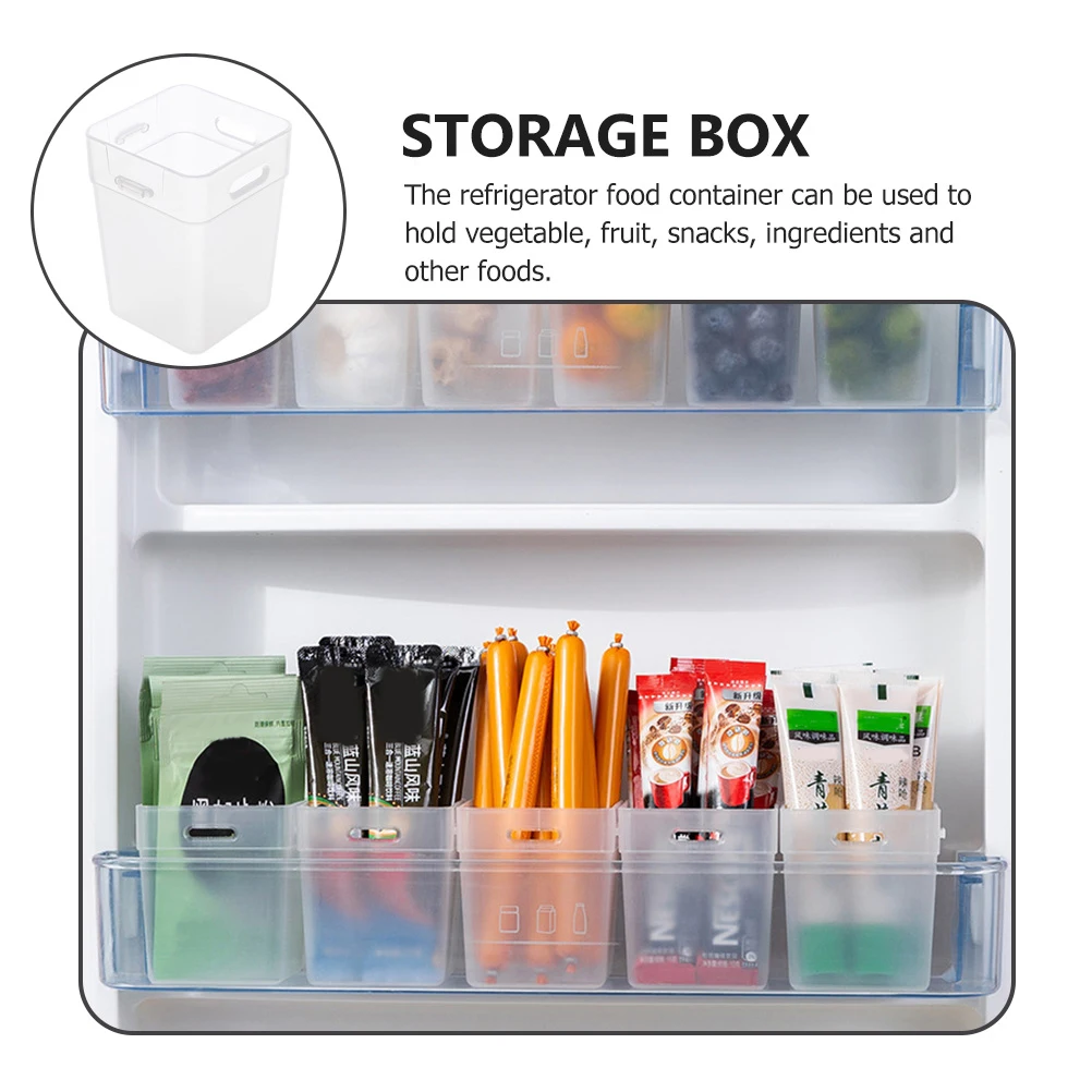 

Reusable Fruit Storage Container 120x80x50mm Transparent PP Fridge Bin Household Refrigerator ganizer Multi function Pantry