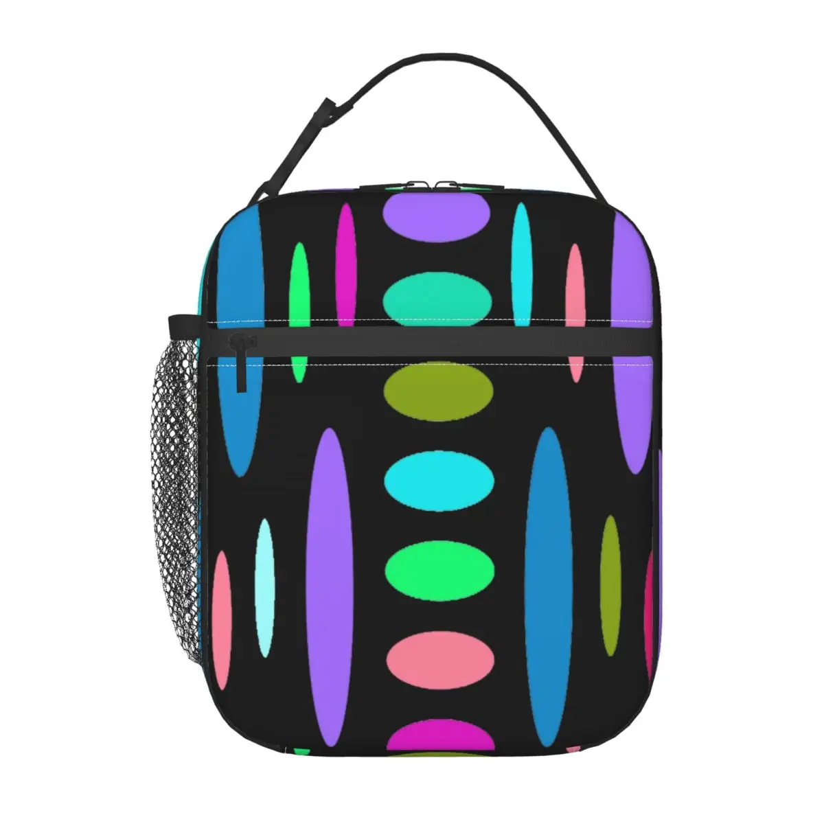 

Colorful Ovals Paint Palette Patterns Insulated Lunch Bag for Women Children Leakproof Food Boxes Thermal Lunch Box Tote