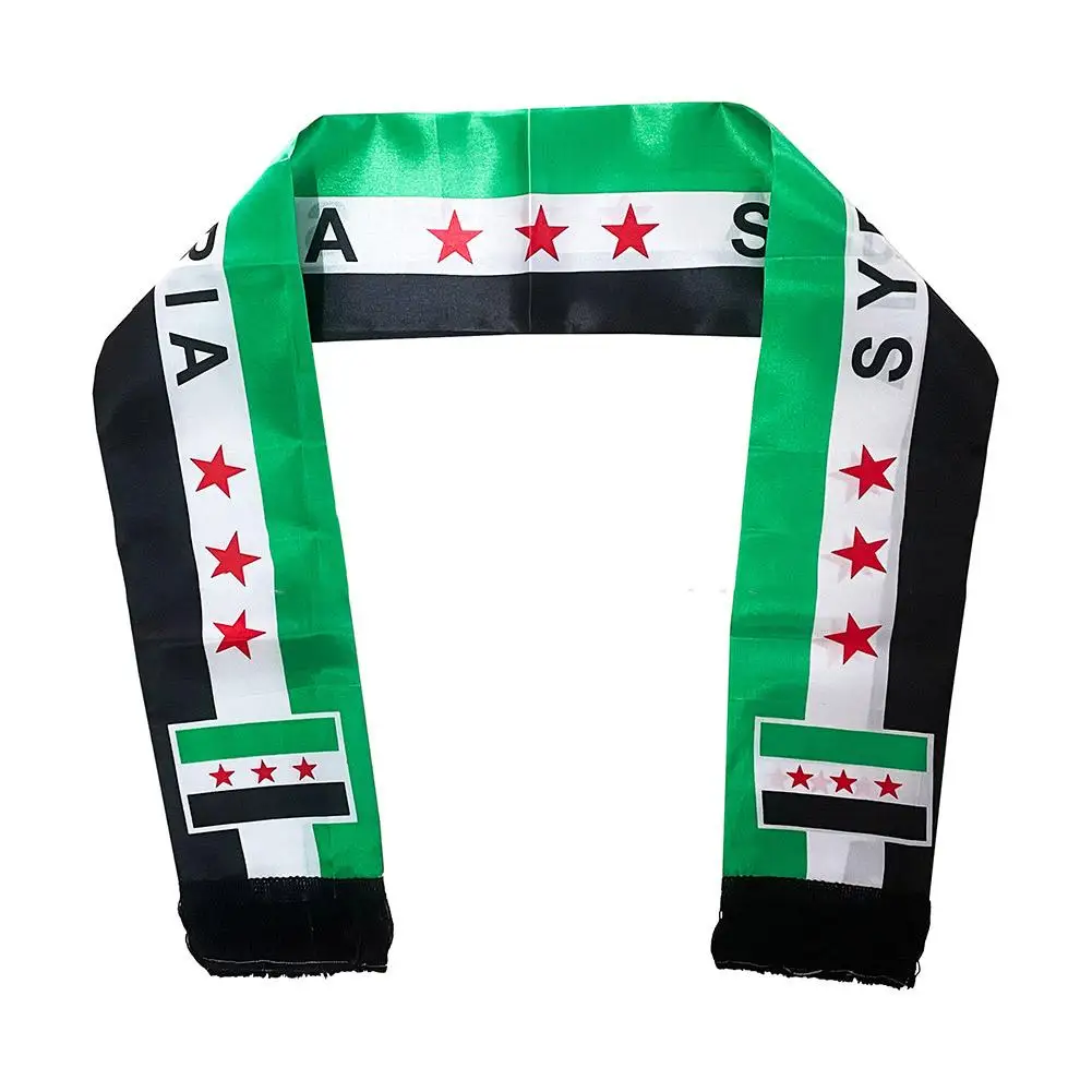 Syrian Printed Scarf For Men Women Lightweight Flag Printed Scarf Versatile Three Star Scarf Banner For Event Decoration