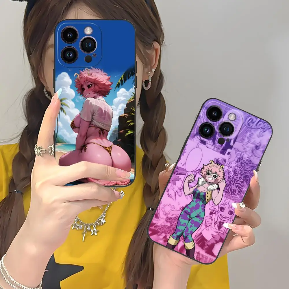 

Hero Academia Mina Ashido Phone Case for iPhone 16 15 14 13 12 11 X XR XS 8 7 Pro Max Plus Mini Colour Protective Luxury Cover
