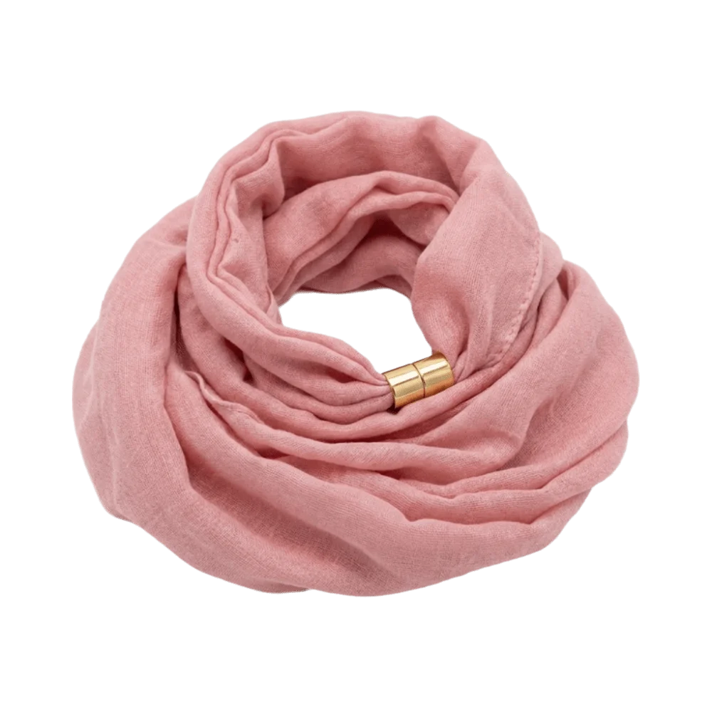 Wrinkle-Resistant Magnetic Buckle Scarf Premium Feel Soft Satin-Texture Neck Scarf Adjustable Lightweight Neck Warmer Casual