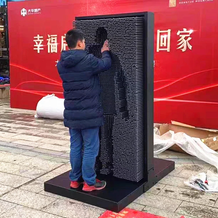 

Good Quality Amusement Attraction Equipment 3D Needle Impression Painting Pin Art Screen Pin Board Wall for Sale